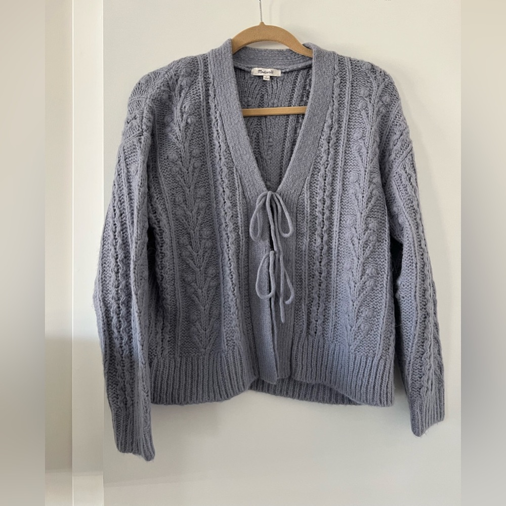 Madewell Cable Tie Front Cardigan Sweater